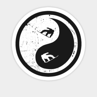 Snowboarding Ying Yang T-Shirt Sticker